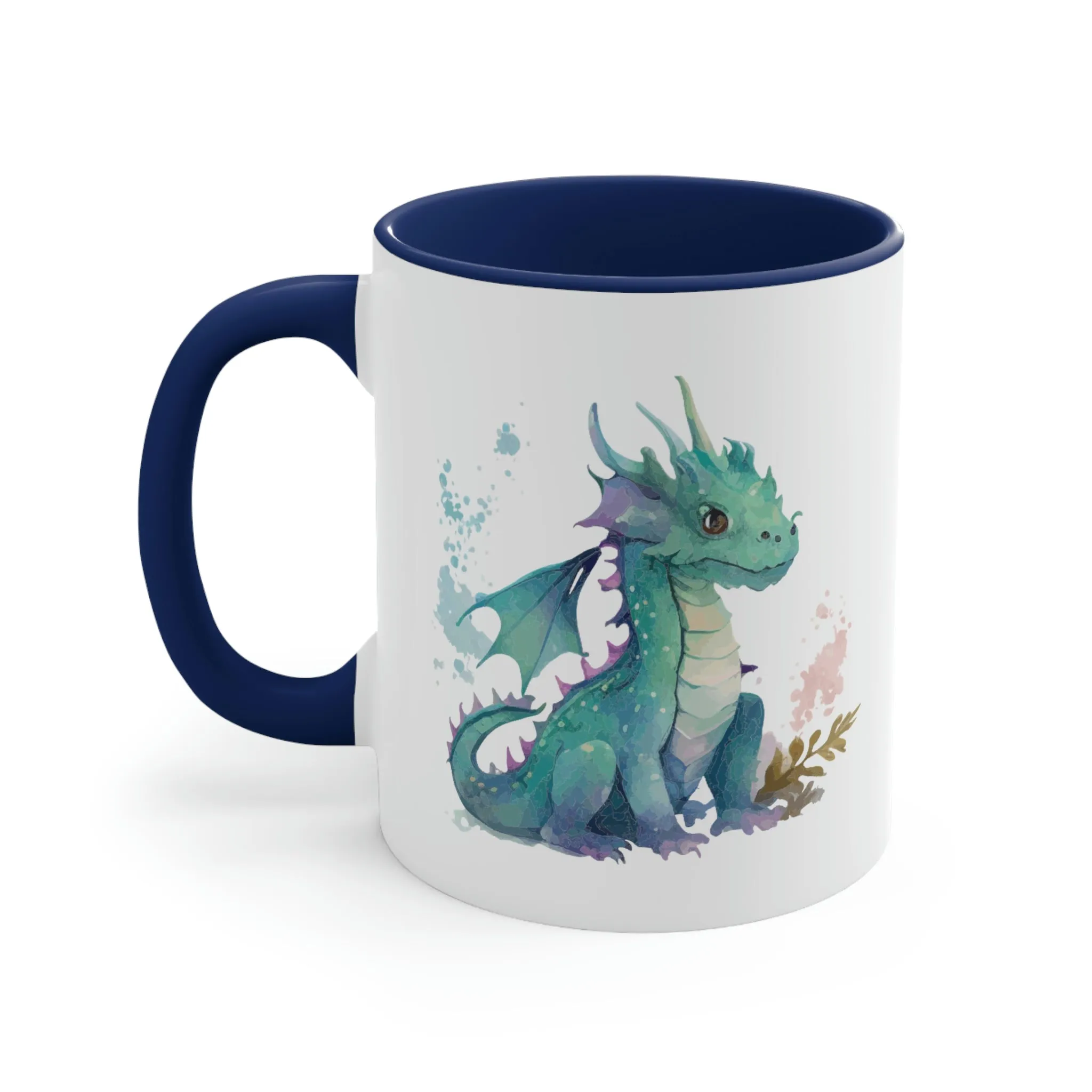 Cute Watercolor Dragon 08 - Accent Coffee Mug, 11oz