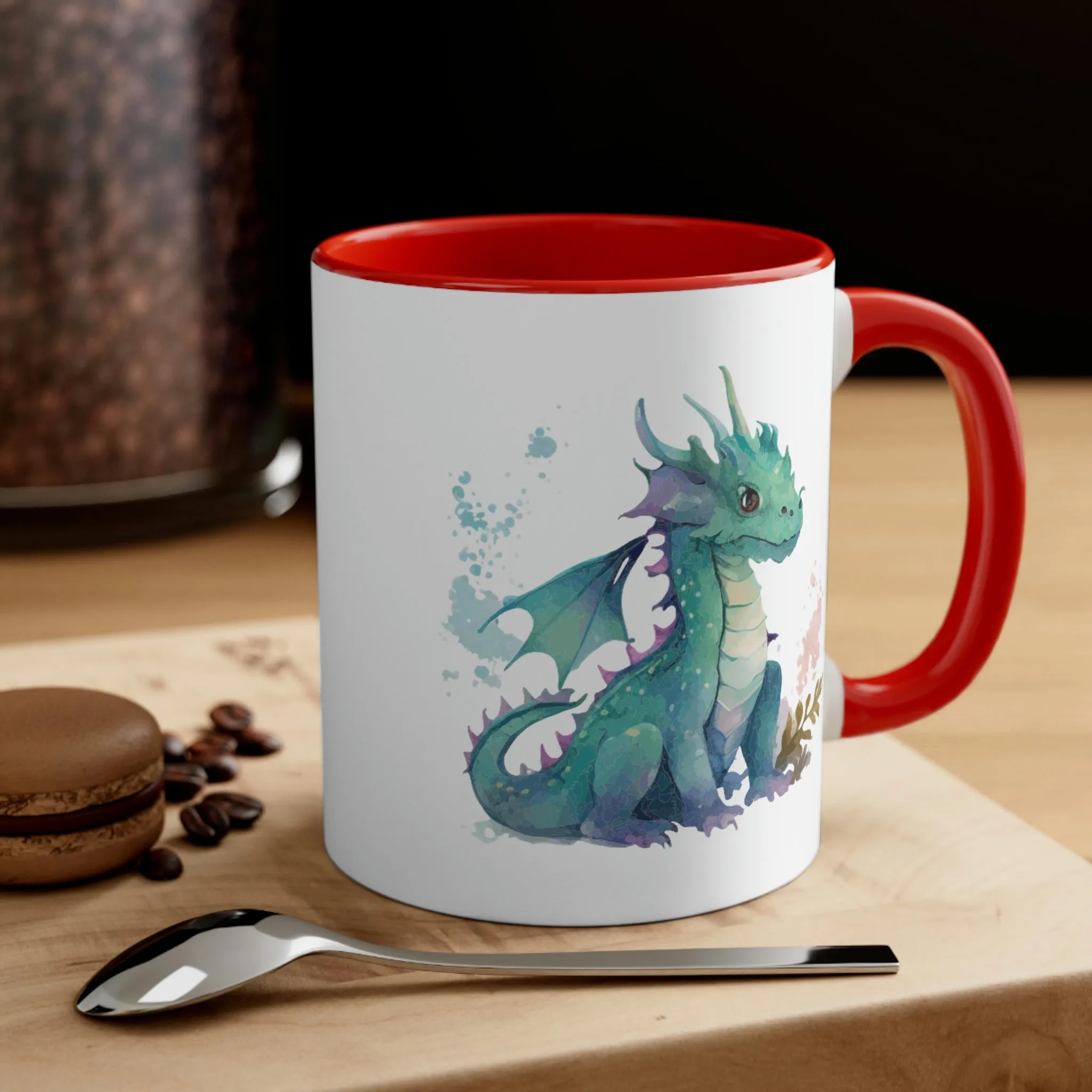 Cute Watercolor Dragon 08 - Accent Coffee Mug, 11oz