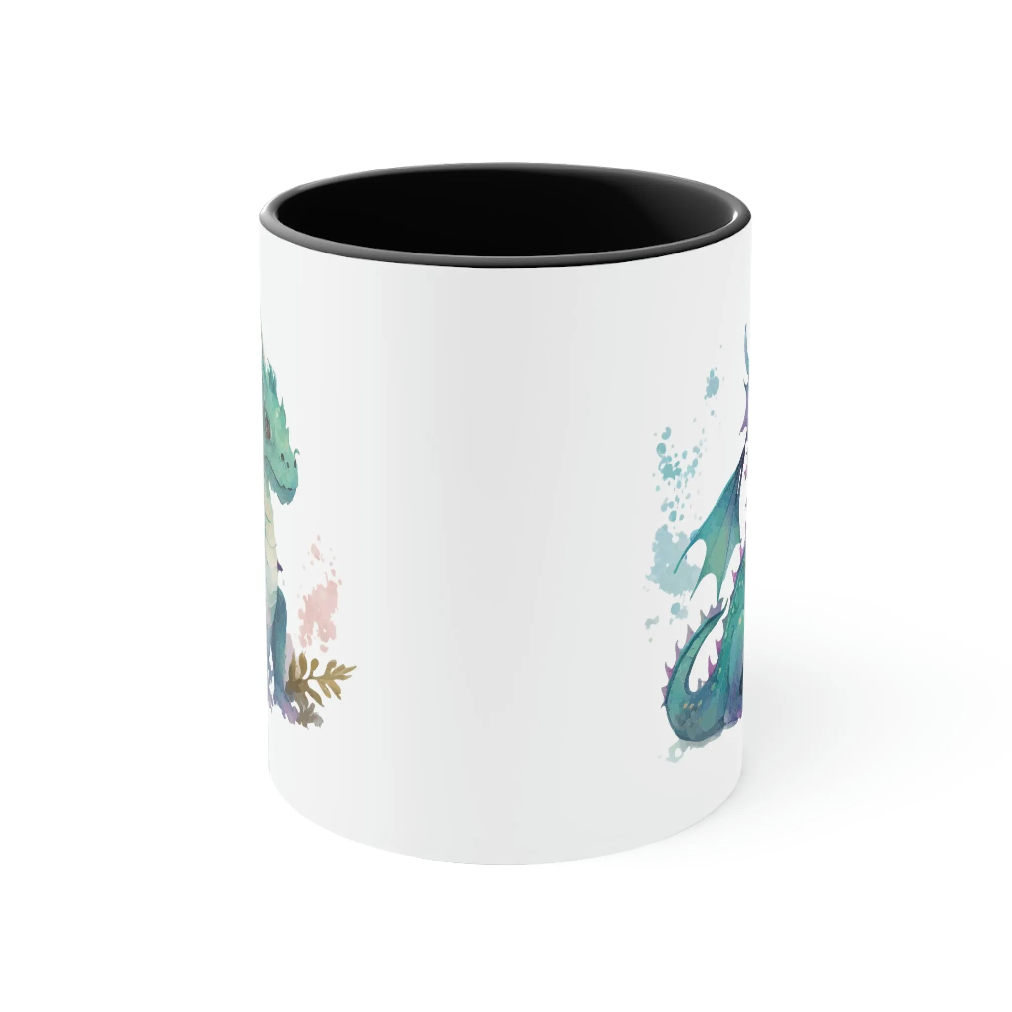 Cute Watercolor Dragon 08 - Accent Coffee Mug, 11oz