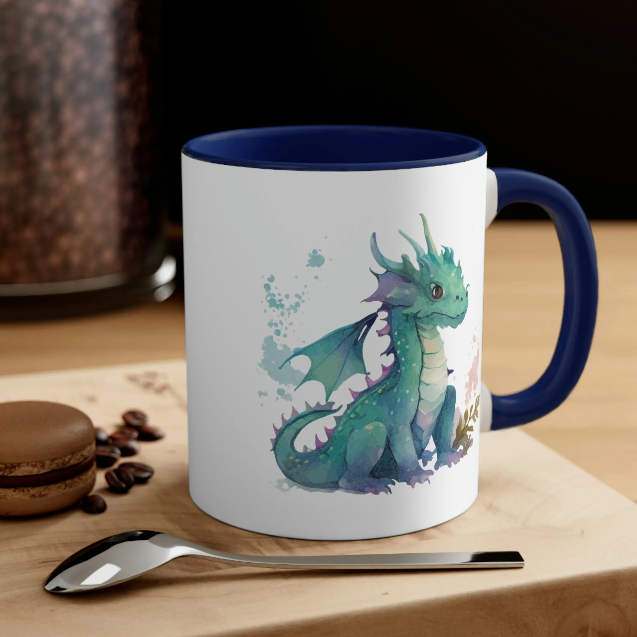 Cute Watercolor Dragon 08 - Accent Coffee Mug, 11oz