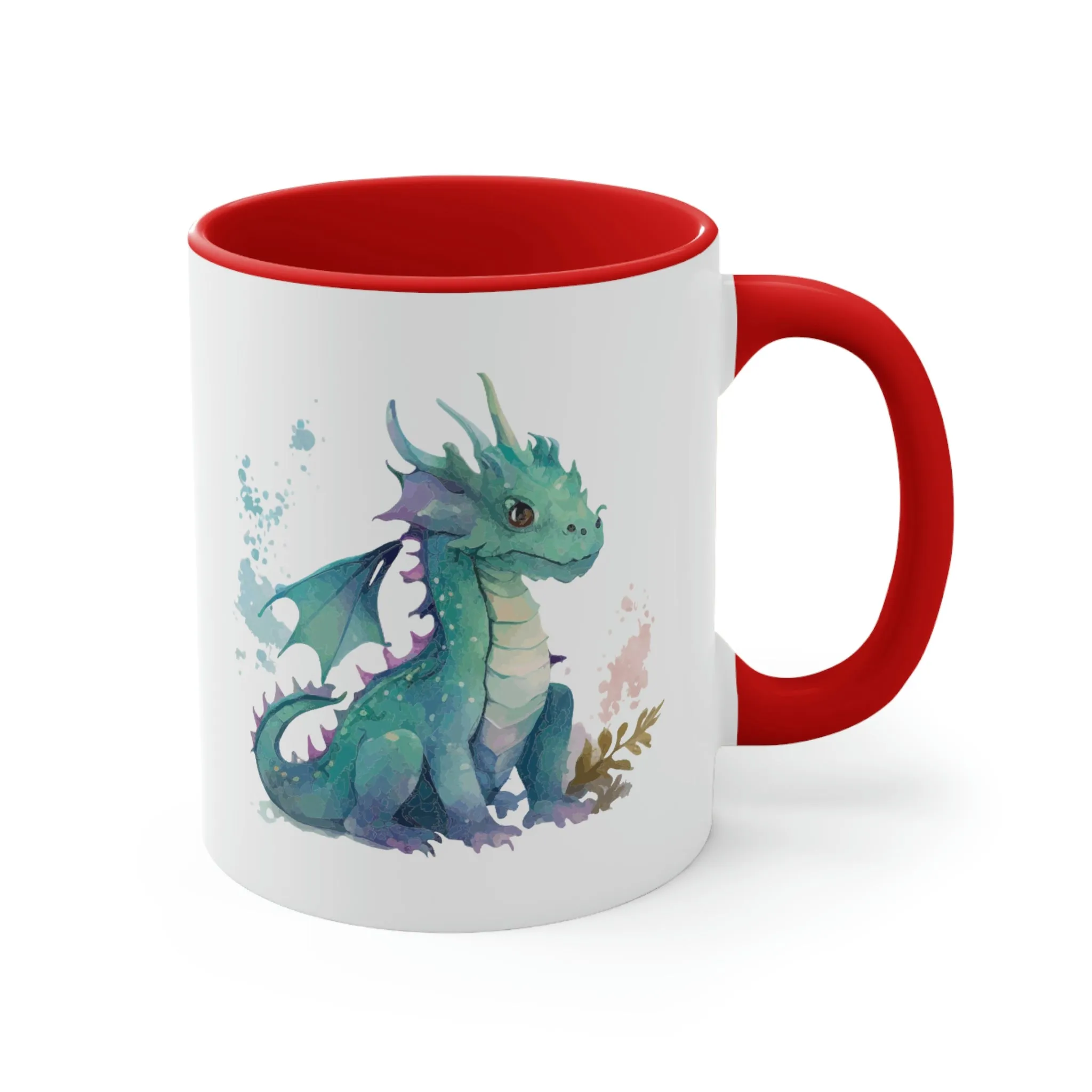 Cute Watercolor Dragon 08 - Accent Coffee Mug, 11oz