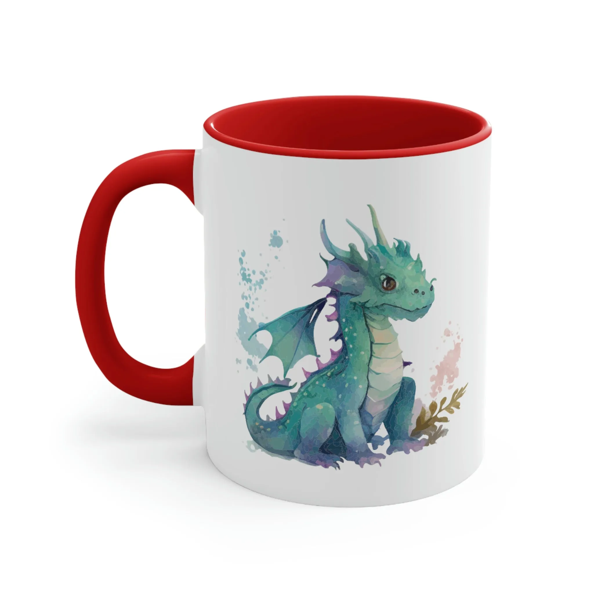 Cute Watercolor Dragon 08 - Accent Coffee Mug, 11oz