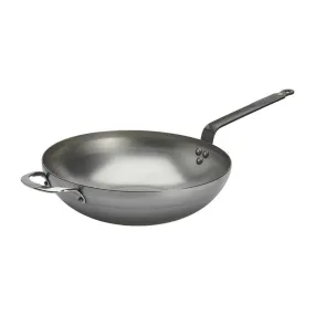 De Buyer Mineral B Rounded Wok with Handle 32cm