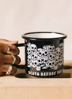 Death Before Decaf Enamel Mug