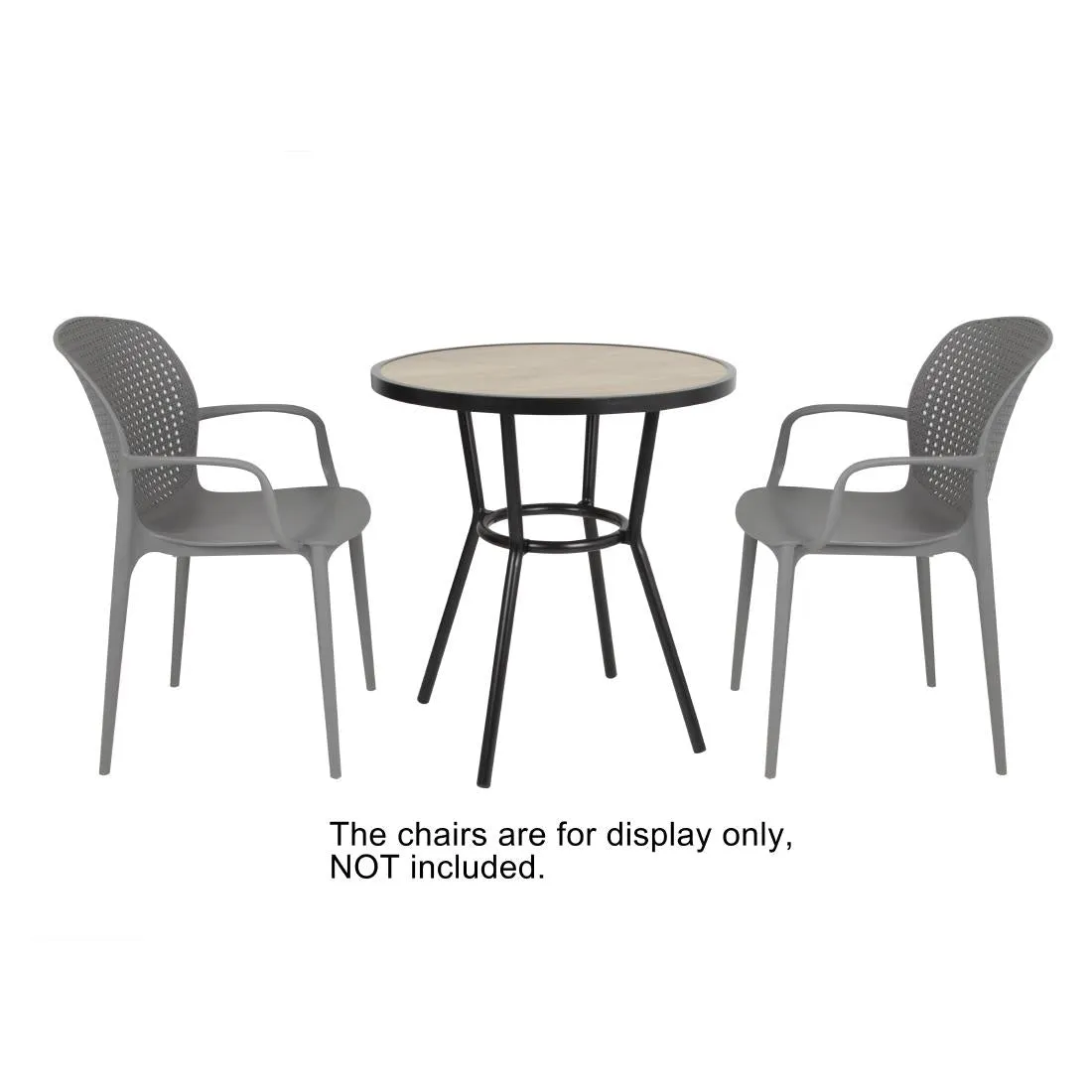 DX986 Bolero Marston Round Outdoor Table Black 700mm