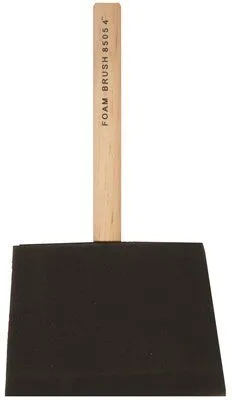 Economy Foam Brush High Density With Wood Handle 4 Inch