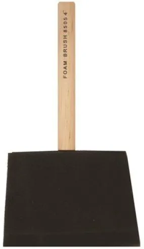 Economy Foam Brush High Density With Wood Handle 4 Inch