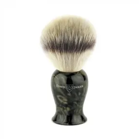 Edwin Jagger - BMPSBSYNST Plaza Imitation Black Marble Synthetic Silver Tip Shaving Brush, Medium