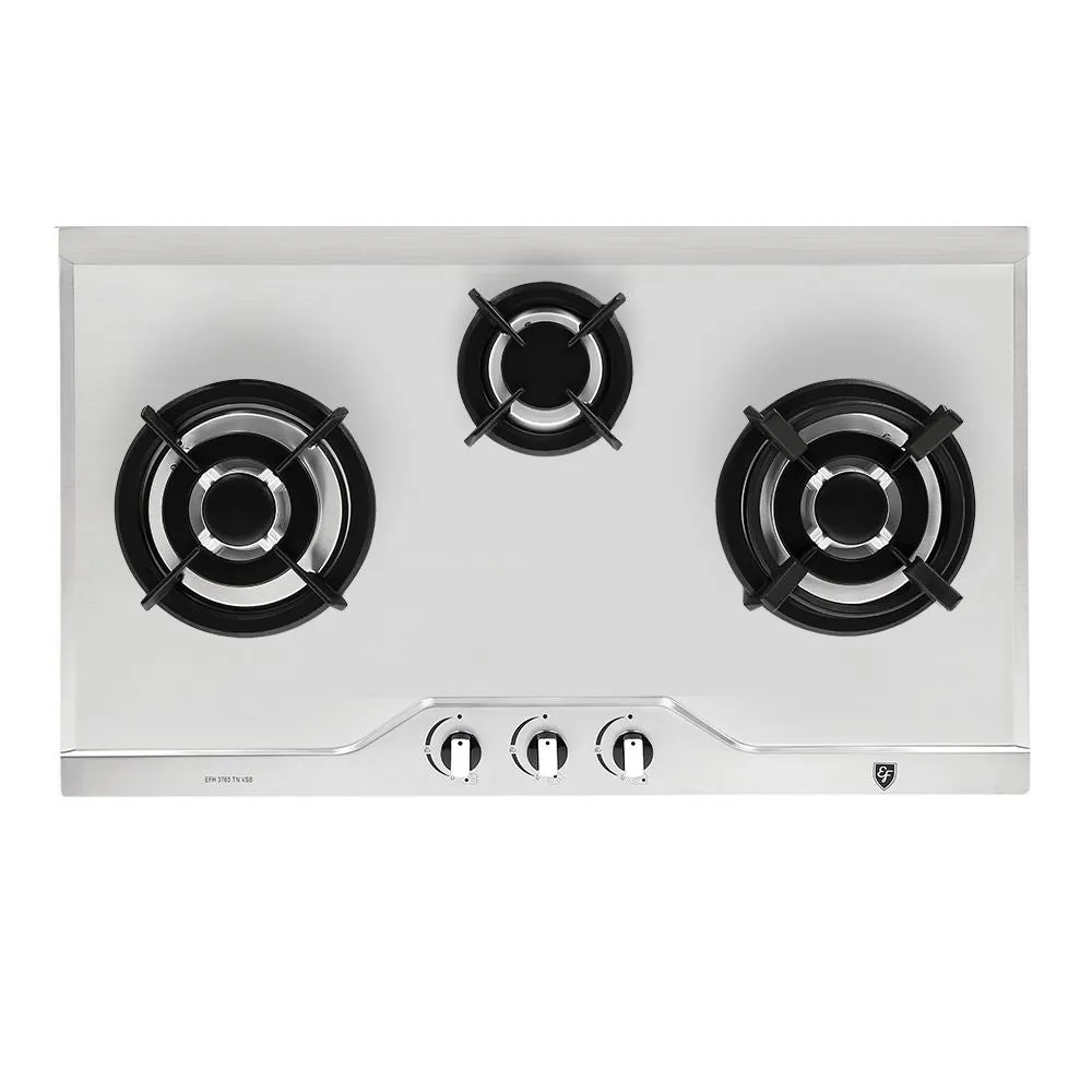 EF EFH 3763 TN VSB 78cm Built in Stainless Steel Gas Hob EFH3763TNVSB