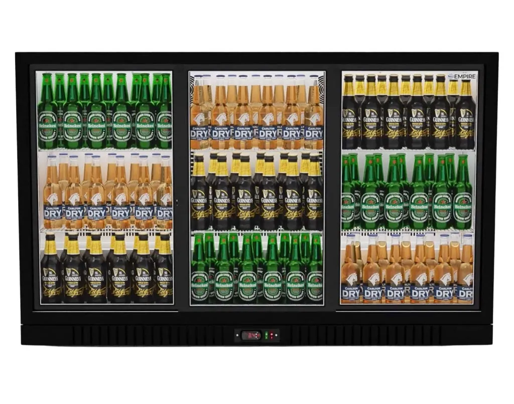 Empire Premium Triple Door 330ltr Bottle Cooler Low Profile Sliding Doors - CL-320SC-EE