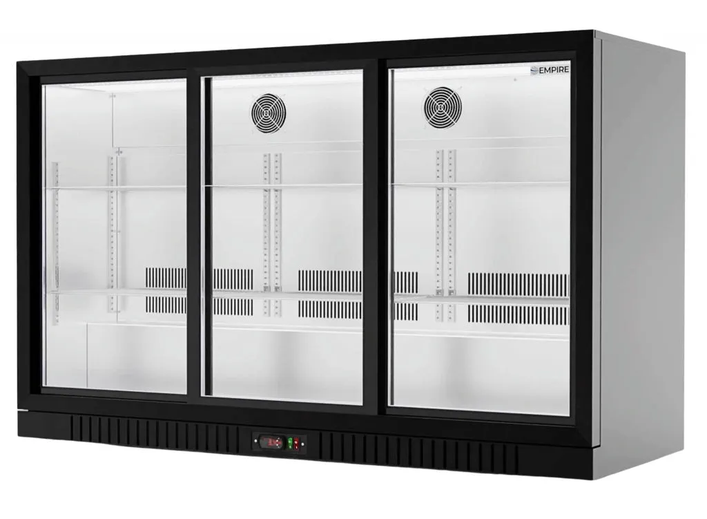 Empire Premium Triple Door 330ltr Bottle Cooler Low Profile Sliding Doors - CL-320SC-EE