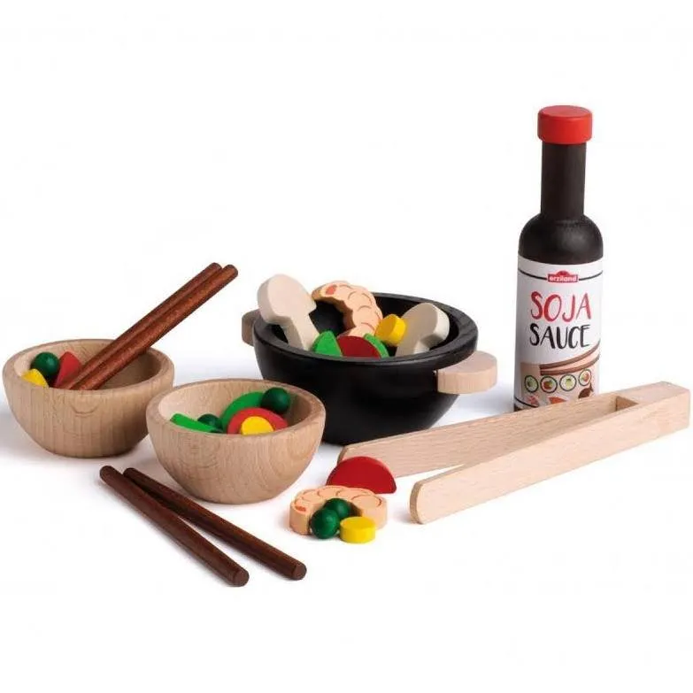 Erzi Wooden Play Food - Wok Party