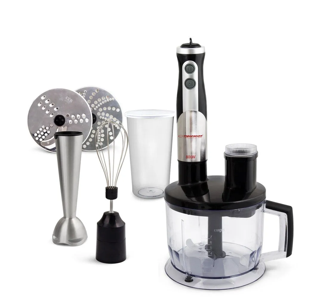 Esperanza Ekm004 Blender 0.6 L Immersion Blender Black,Silver,Transparent 800 W