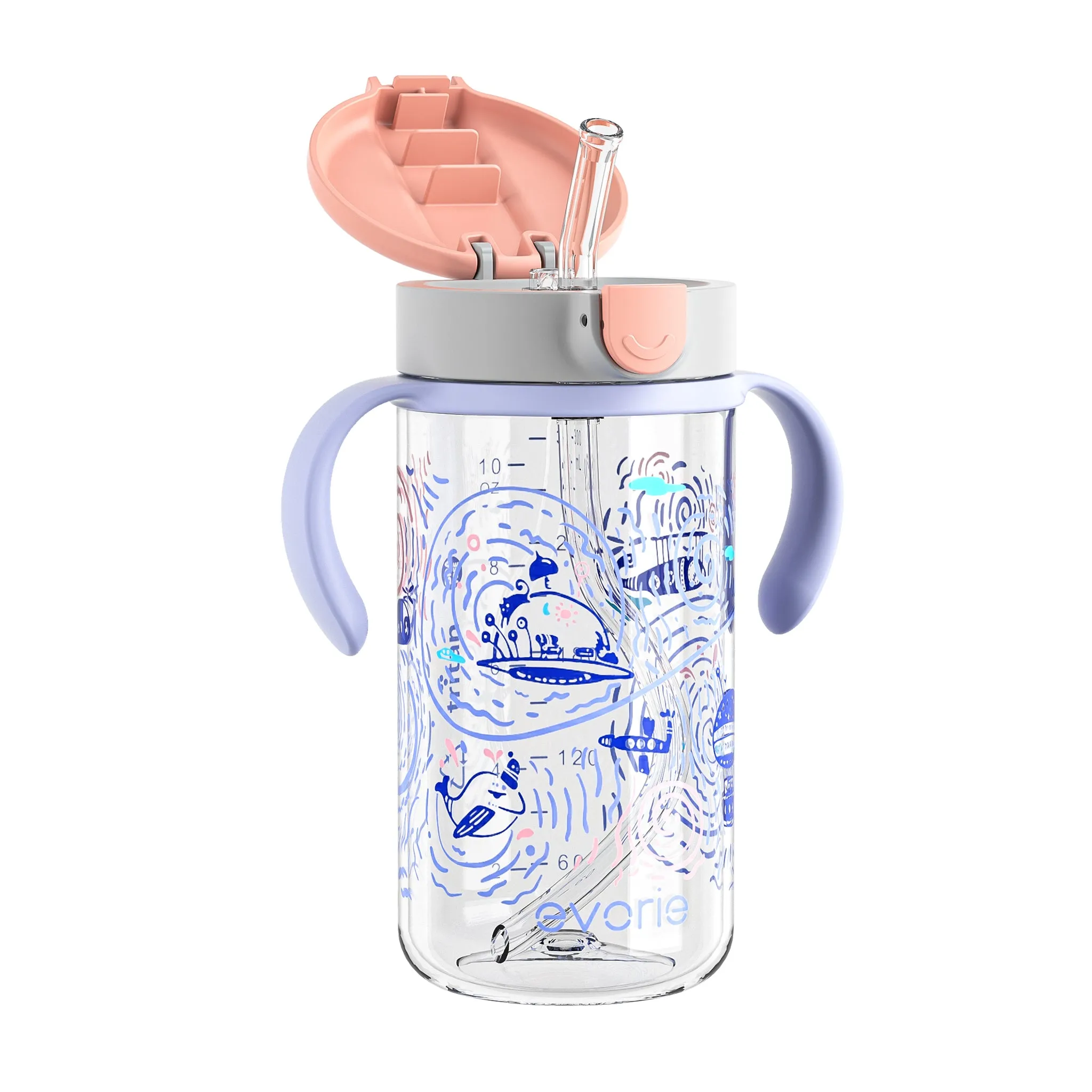 Evorie Tritan Kids Straw Water Bottle Mug 300mL, Space Explorer (NEW)