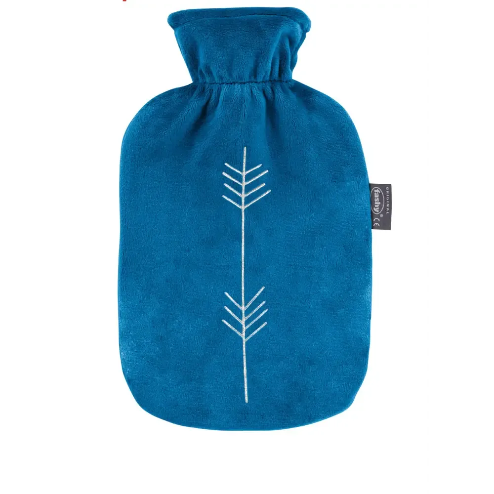 Fashy Hot Water Bottle With Removeable Cover Blue Teal