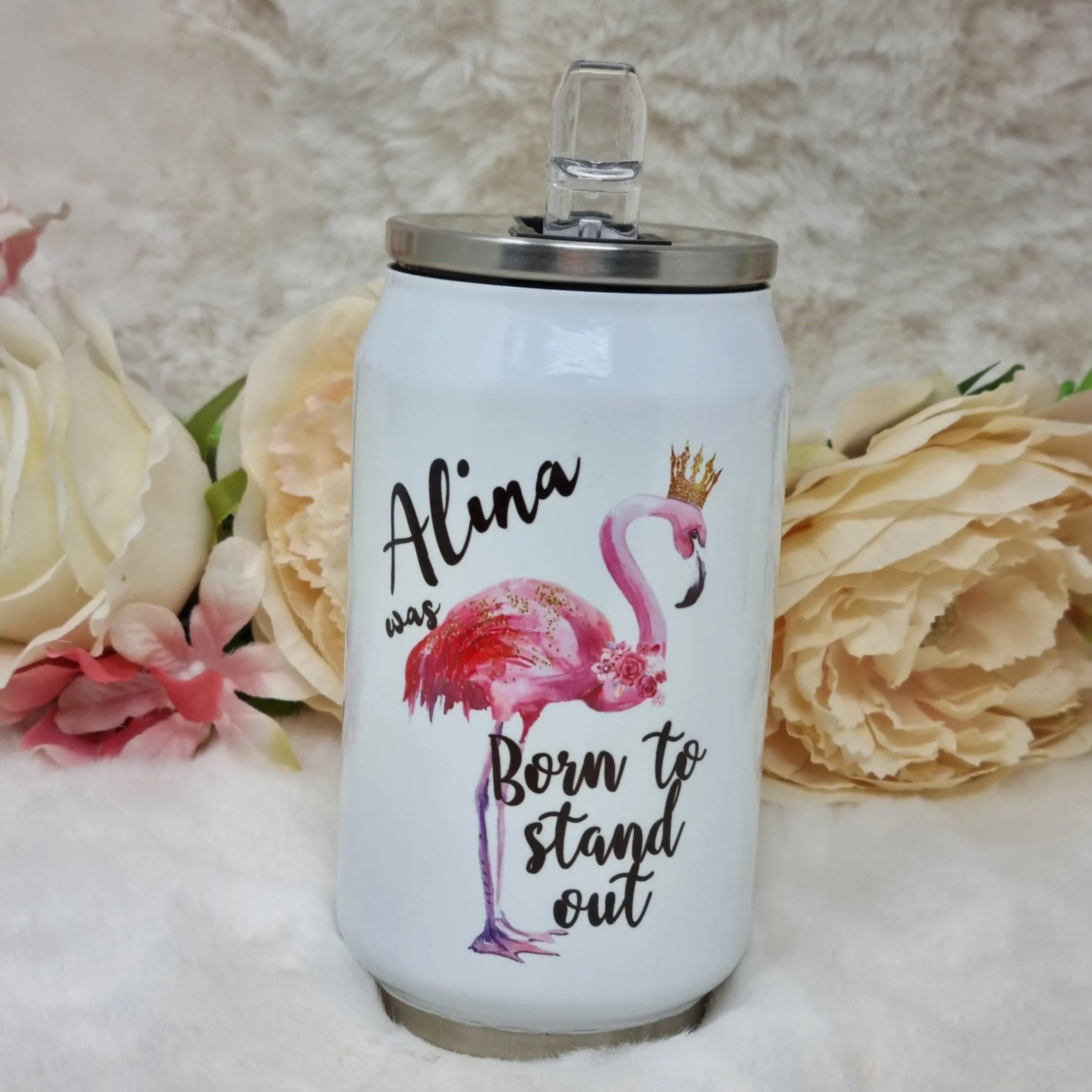 Flamingo Can Style Water Bottle