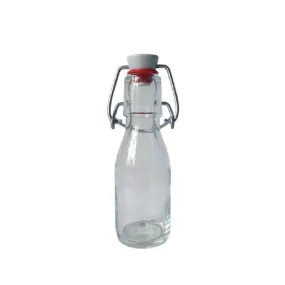 Flip Top Glass Bottle 60 ml Swing Top Brewing Bottle with Stopper for Beverages, Airtight Lid & Leak Proof Cap, Clear