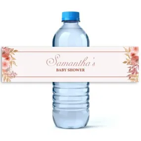 Floral Baby Shower Water Bottle Labels