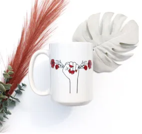 Floral Fist Uterus Mug