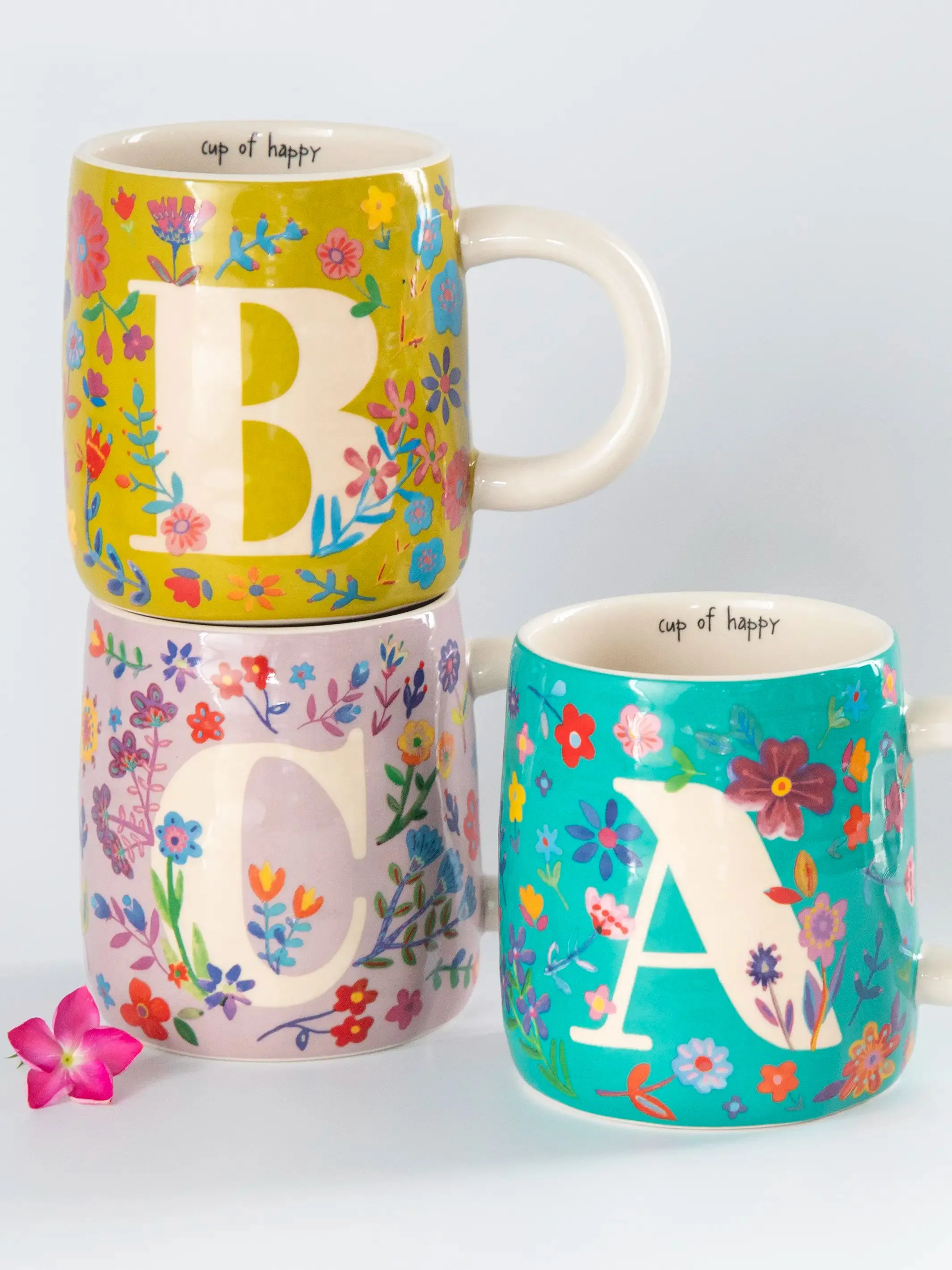 Floral Initial Mug - K