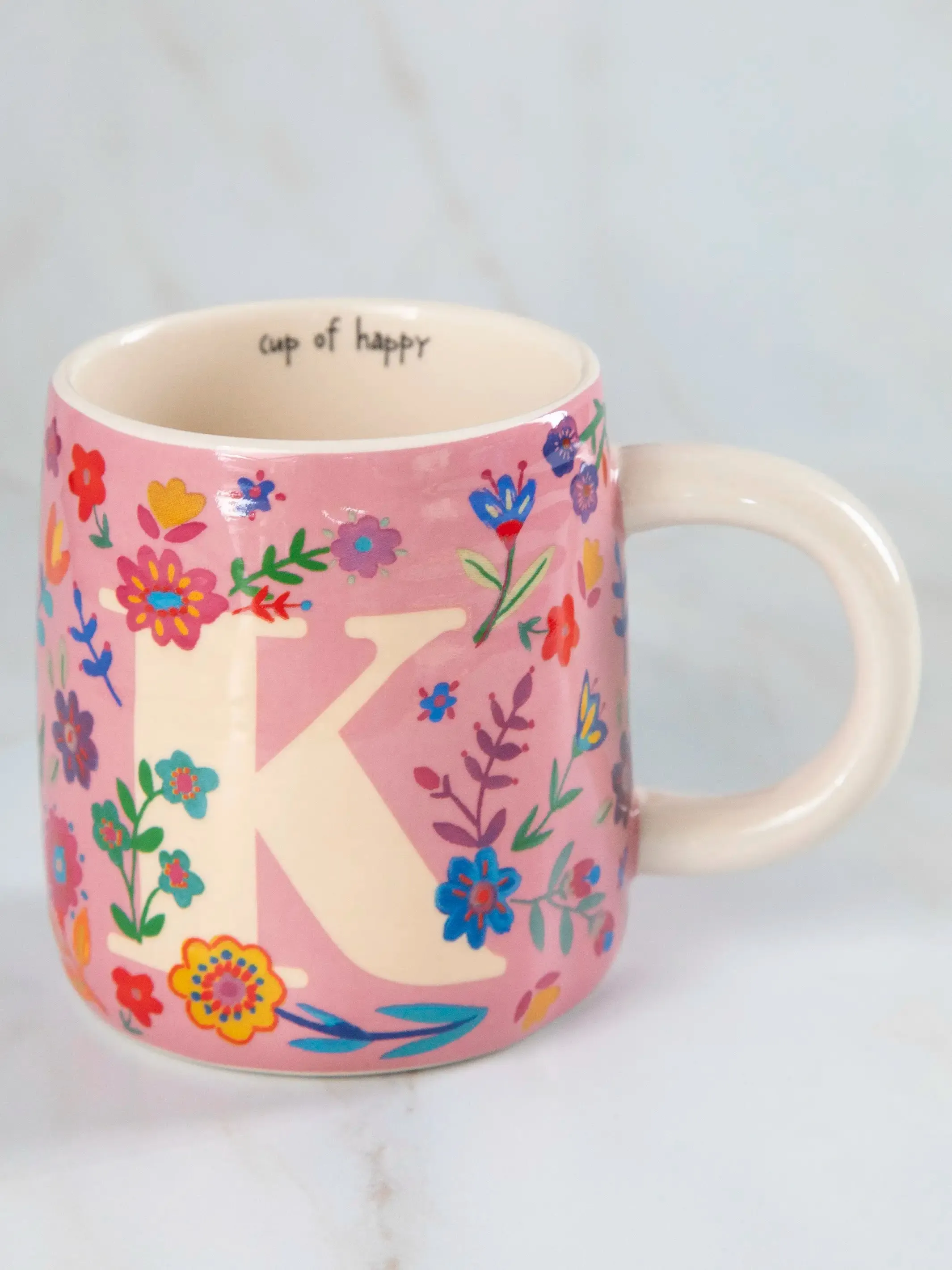 Floral Initial Mug - K