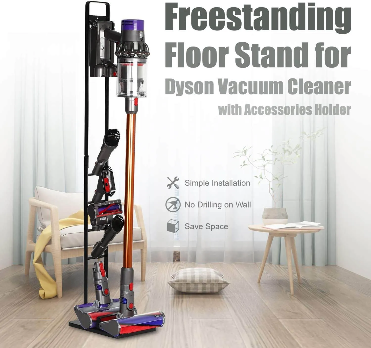 Freestanding Vacuum Stand For Dyson V6 7 8 V10 Compatible