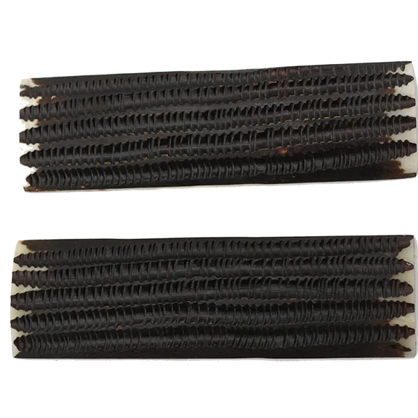 Genuine Bone - Winter Bottom Grooved Bone Scales -Black- 1/4" X 1.5:" X5"