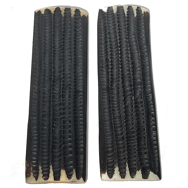 Genuine Bone - Winter Bottom Grooved Bone Scales -Black- 1/4" X 1.5:" X5"