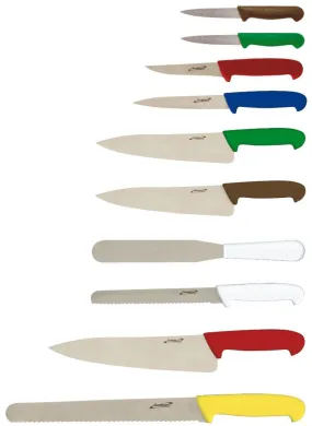 Genware KCASECOL10 10 Piece Colour Coded Knife Set   Knife Case