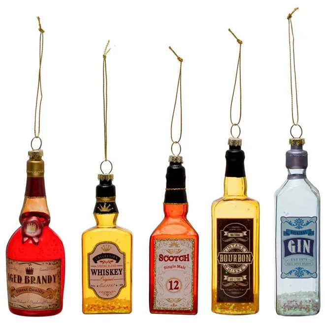 Glass Liquor Bottle Ornament