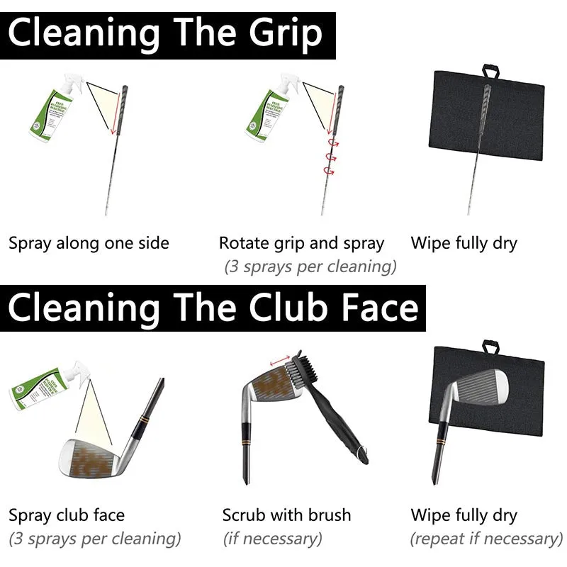 Golf Club Cleaner Spray Bottle Polish With Free Towel