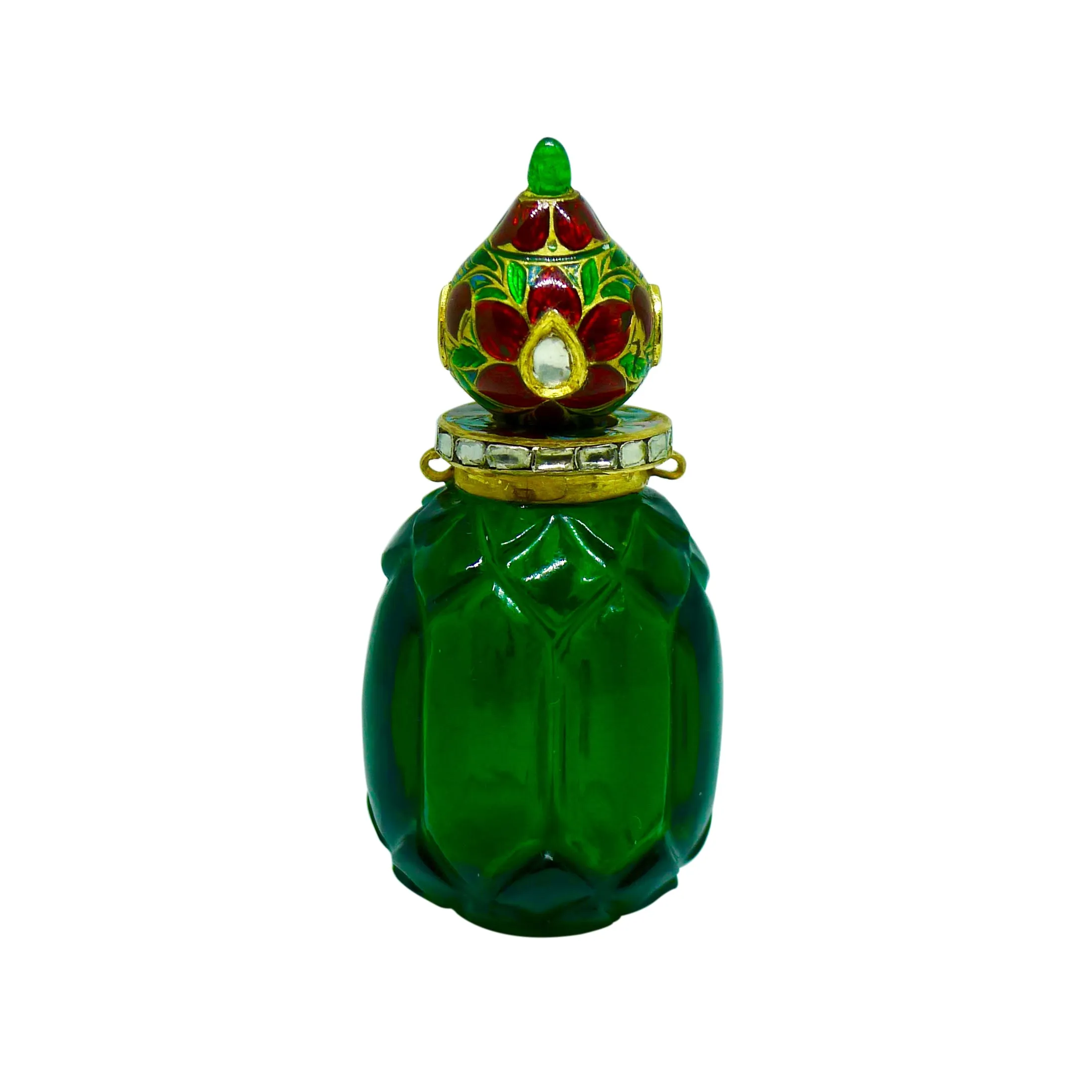 Green Glass Perfume Bottle