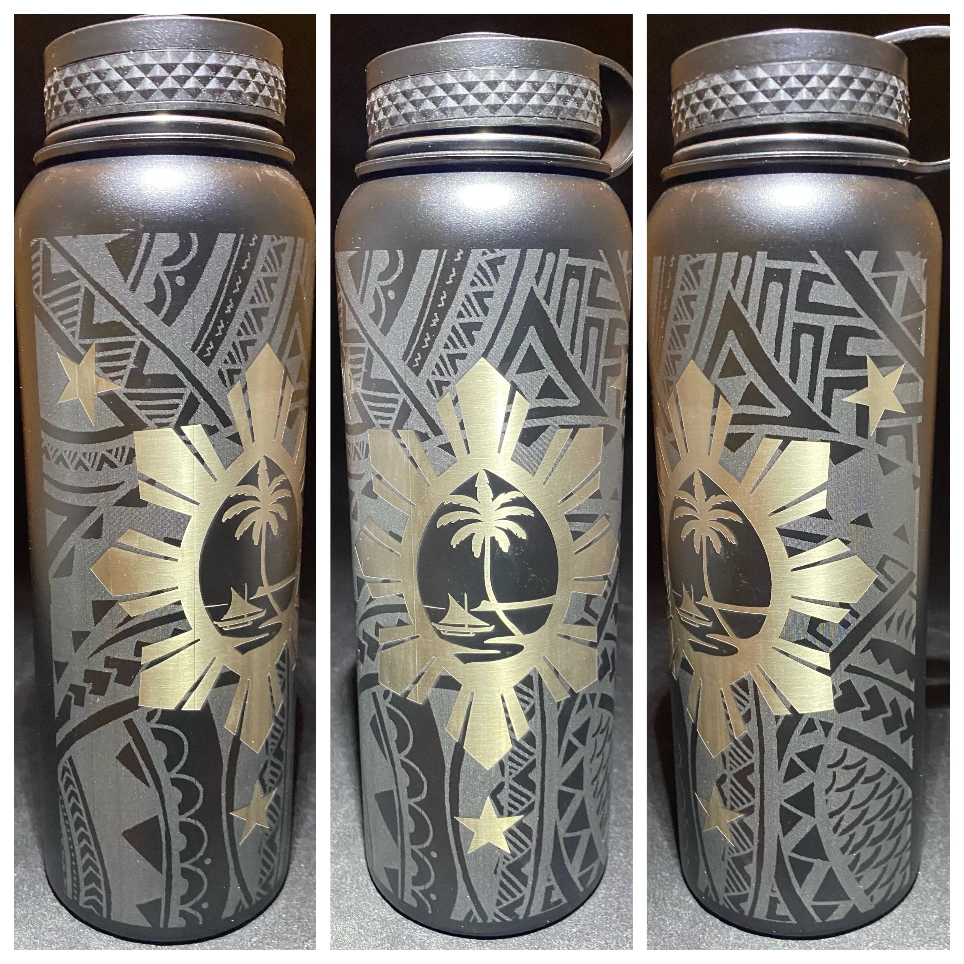 Guam Sun Tribal Flask