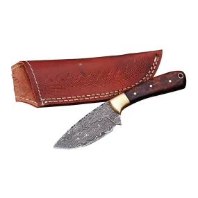 Handmade Damascus Skinner Knife AMK015 Rain Drop Pattern Kitchen Knife