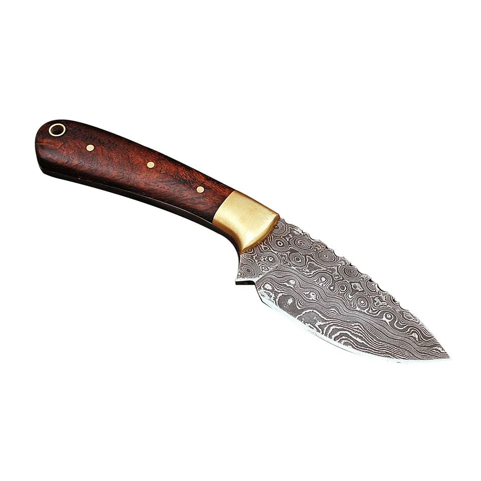 Handmade Damascus Skinner Knife AMK015 Rain Drop Pattern Kitchen Knife