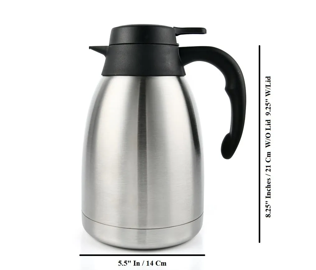 Heritage66 Thermal Coffee Carafe -Triple Wall Vacuum insulated Flask- Thermos keeping Beverages Hot for 12 hours /24 hours cold Tea, Water, and Coffee Dispenser (1.5 Liter/50 Oz/No brush)