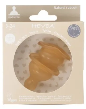 Hevea Standard Neck Baby Glass Bottle Nipple 2 pack slow flow