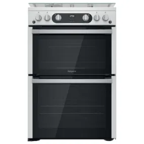 Hotpoint HDM67G0C2CX 60Cm Gas Cooker with Double Oven Inox