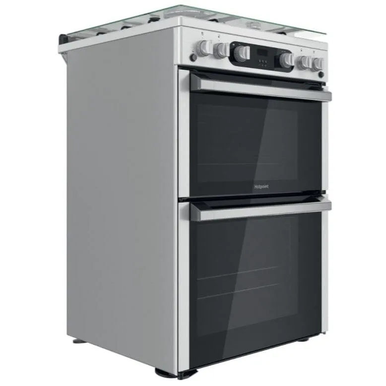 Hotpoint HDM67G0C2CX 60Cm Gas Cooker with Double Oven Inox