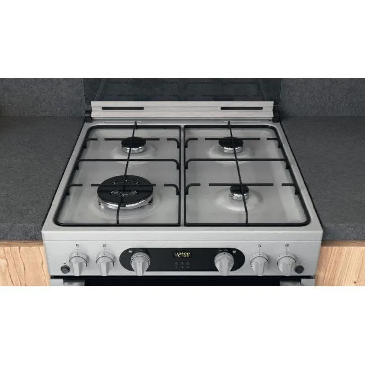 Hotpoint HDM67G0C2CX 60Cm Gas Cooker with Double Oven Inox