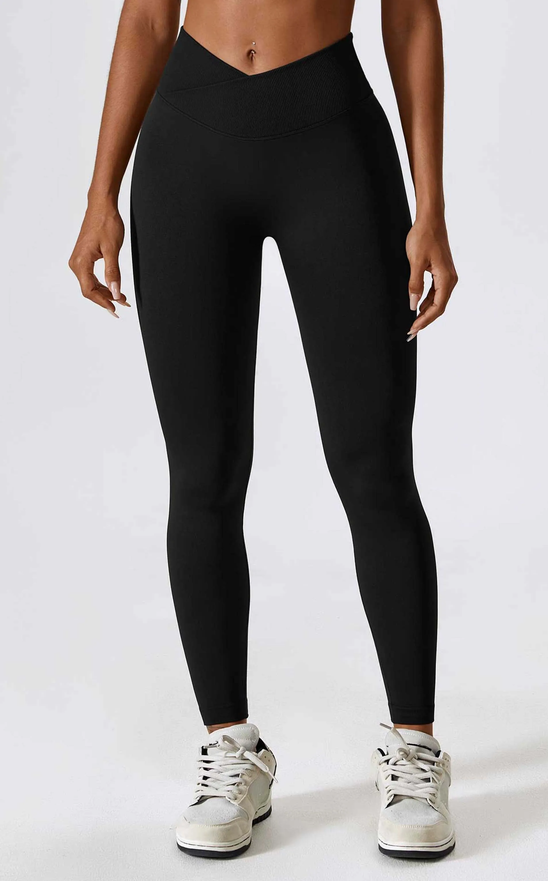 HR4596-BR European and American medium-intensity peach hip-lifting sports fitness leggings, seamless and naked feel yoga pants.