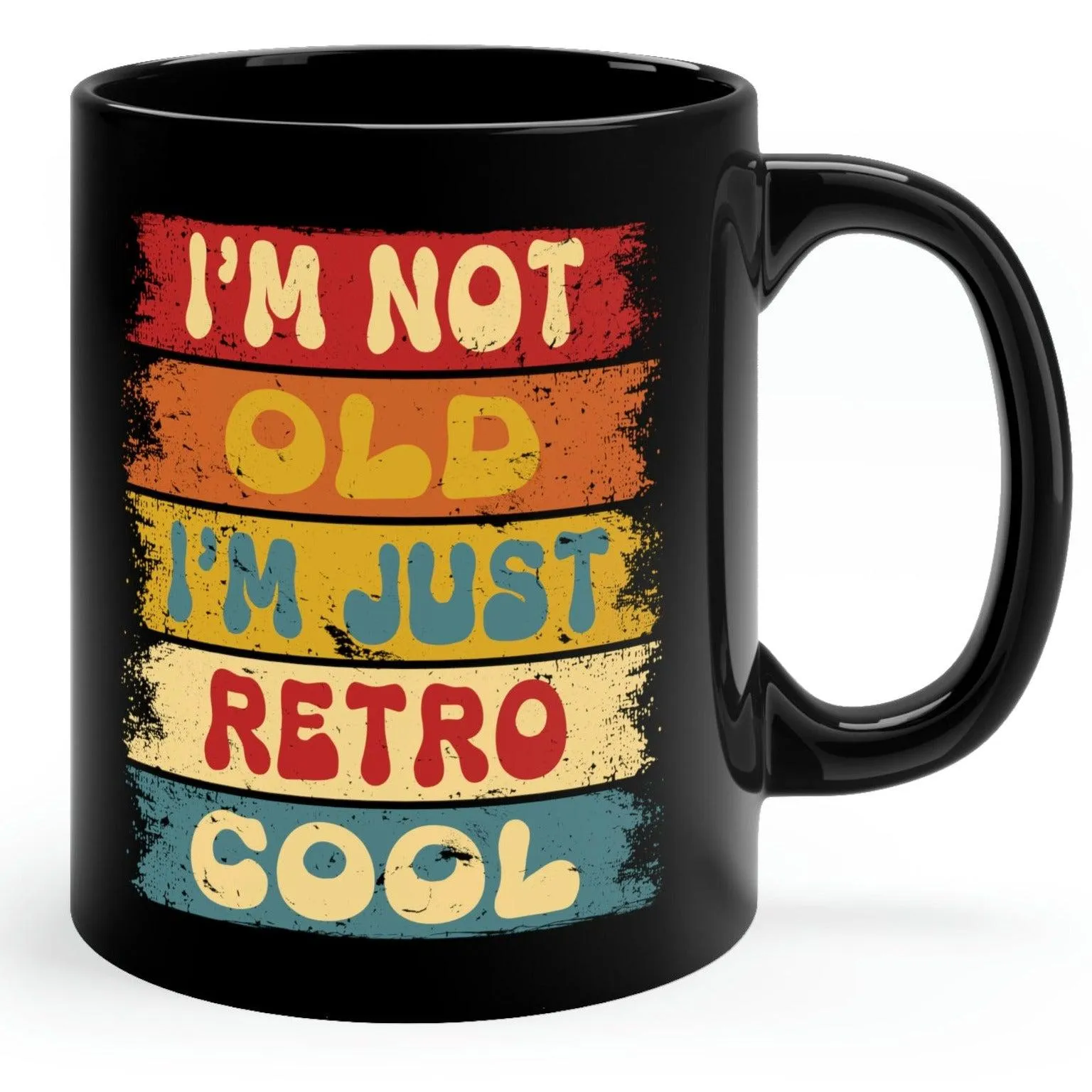 I'm Not Old I'm Retro Cool Birthday Gift 11oz Black Mug