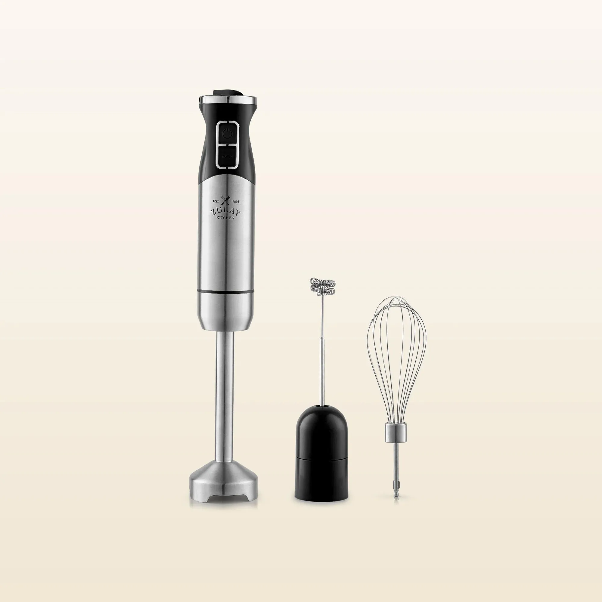 Immersion Blender 500W Stainless Steel Whisk & Frother Attachments 8 Speed