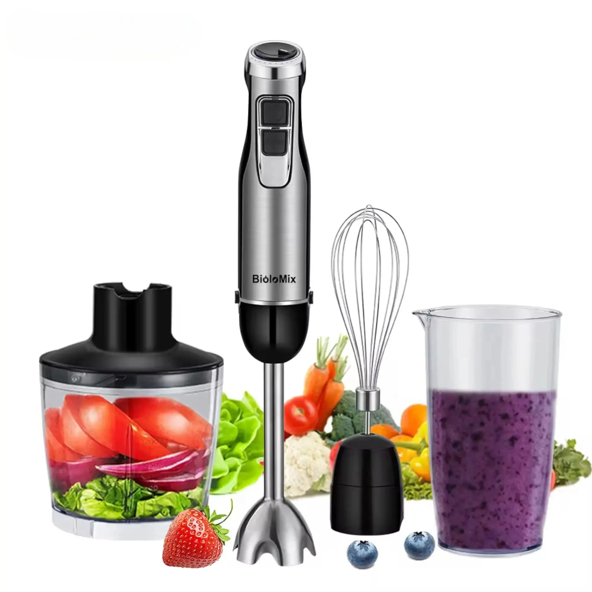 Immersion Hand Blender – 4-in-1 Stainless Steel Stick Blender