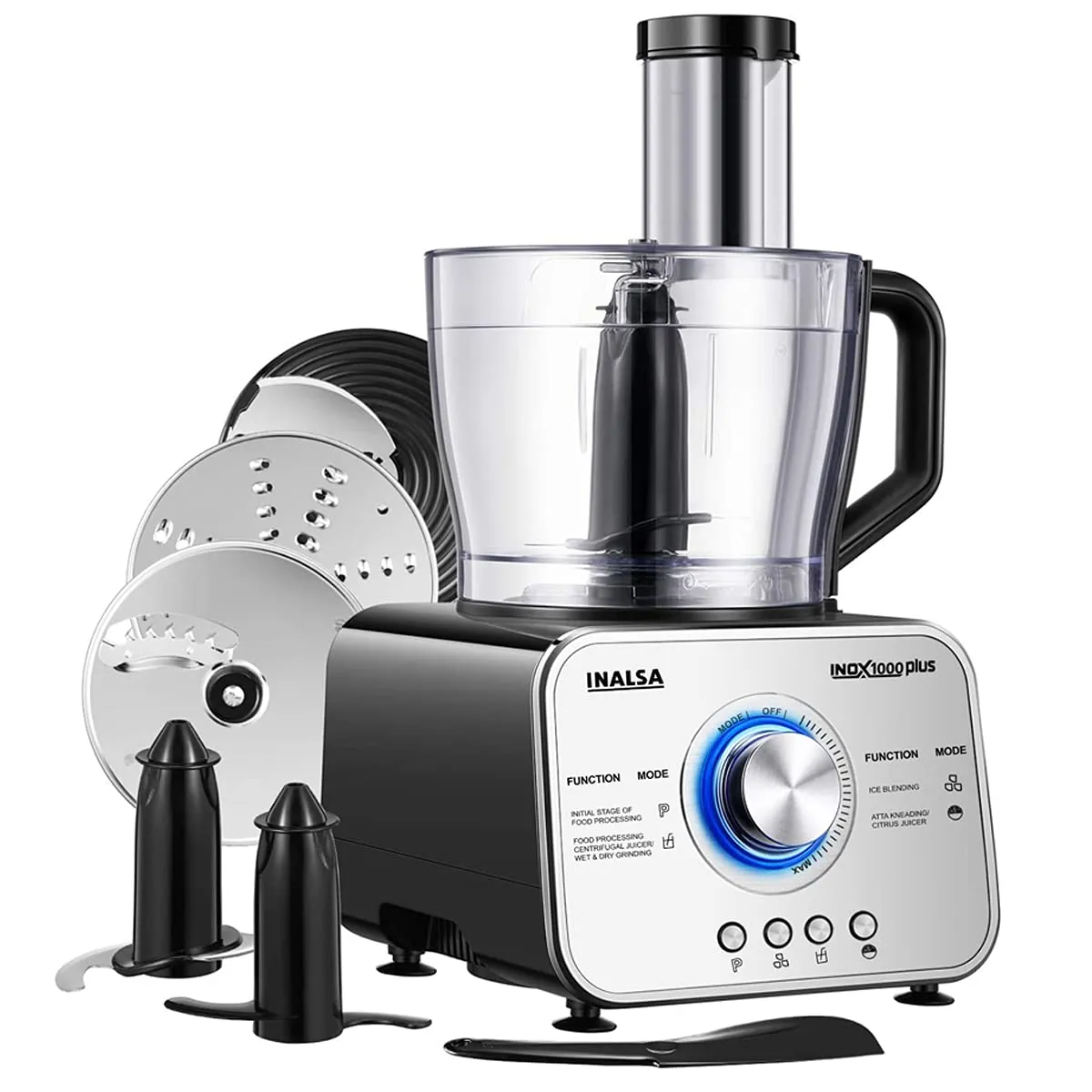 Inalsa INOX 1000 Plus Food Processor Professional with Mixer Grinder