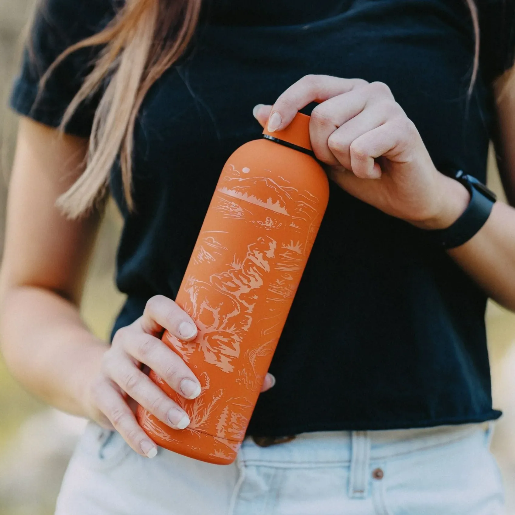 Insulated Water Bottle - Orange National Forest