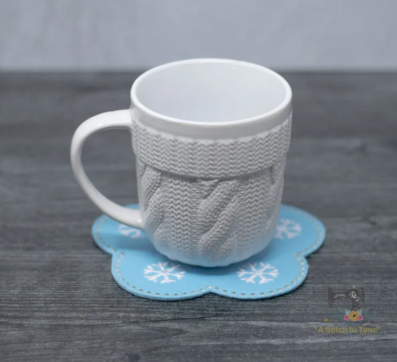 ITH Snowflake Mug Rug