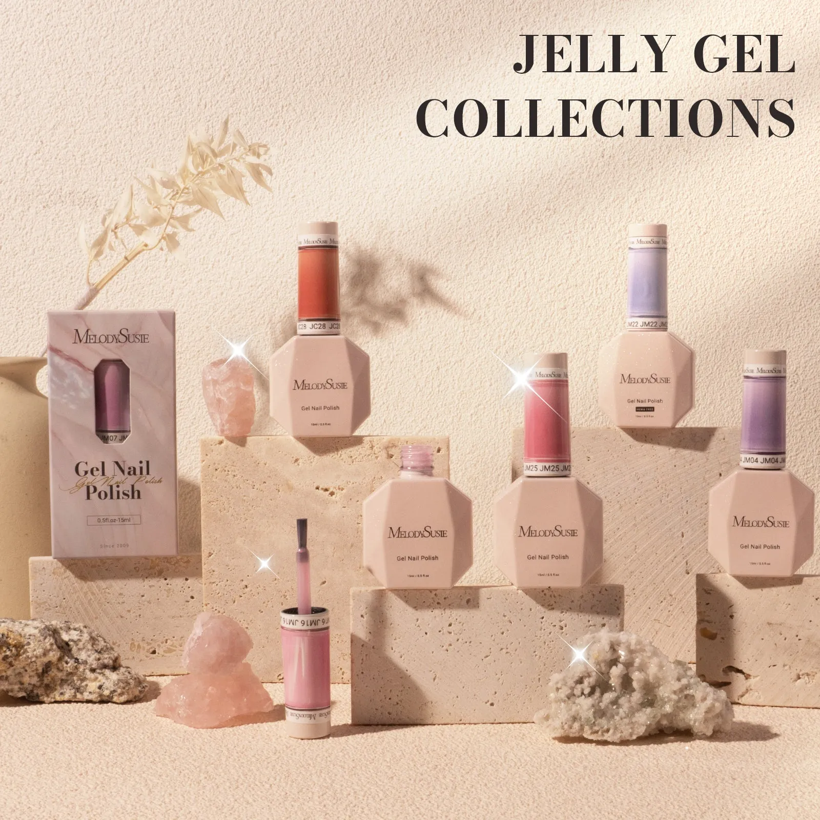 Jeweliver Jelly Gel Nail Polish 0.5 fl oz/15ml - Pink JM25