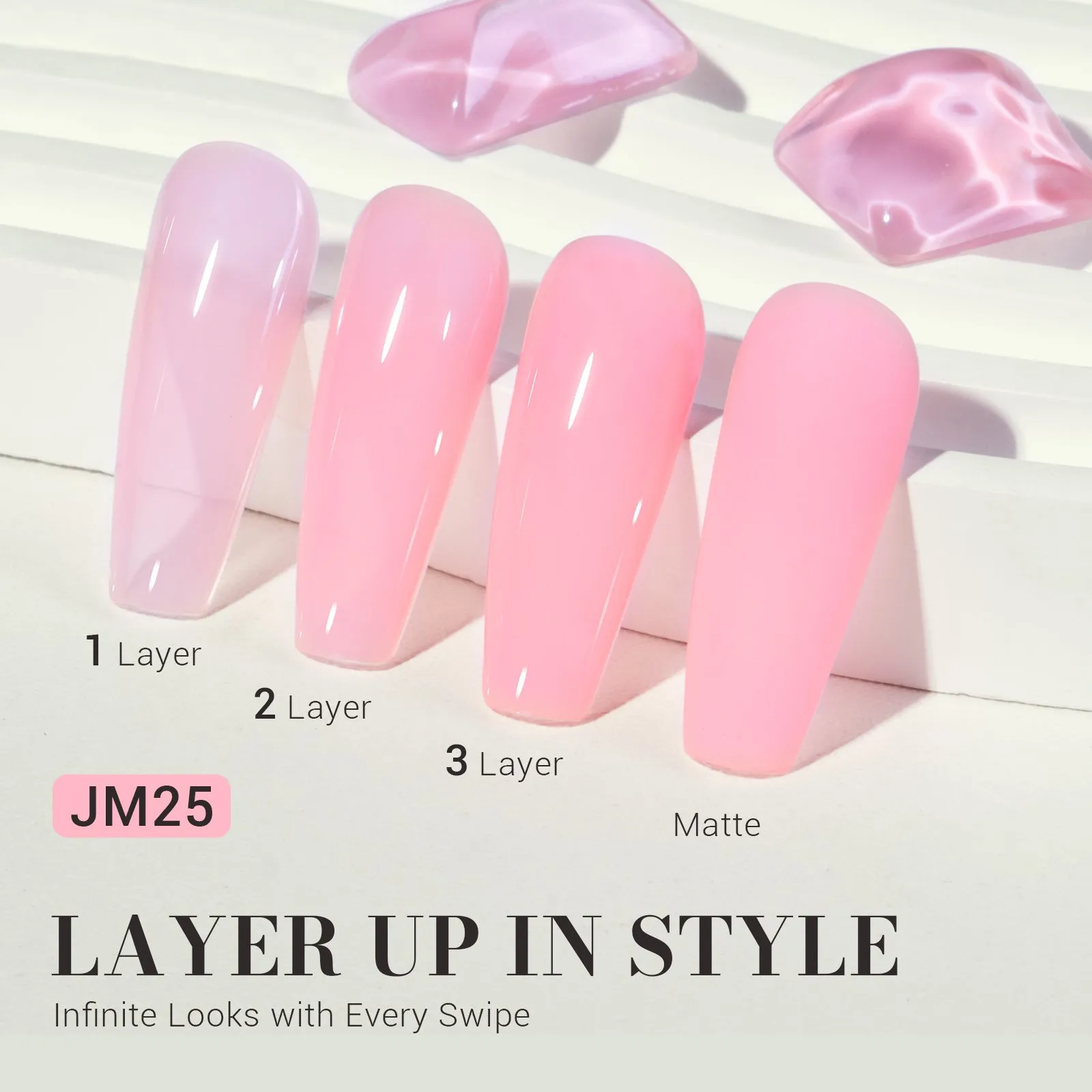 Jeweliver Jelly Gel Nail Polish 0.5 fl oz/15ml - Pink JM25