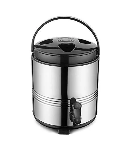 JSI® Stainless Steel Water Jug I Insulated Thermosteel - Big Size 5 Liters Silver Black Color (Hot and Cold Upto 5-6 Hours)